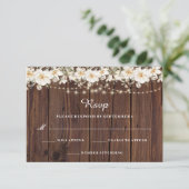 Rustic Leaf String Lights Hout Wedding RSVP (Staand voorkant)