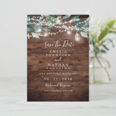 Rustic Leaf String Lights slaat de datum op Save The Date (Staand voorkant)