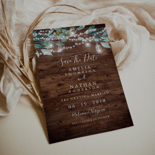 Rustic Leaf String Lights slaat de datum op Save The Date