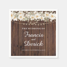 Rustic Leaf String Lights Wedding Servet