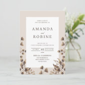 Rustic Leaf Wedding Uitnodiging (Staand voorkant)