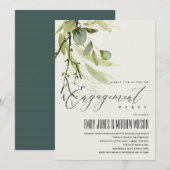 RUSTIC LEAFY GREEN FOLIAGE WATERVERF VERLOVING KAART (Voorkant / Achterkant)