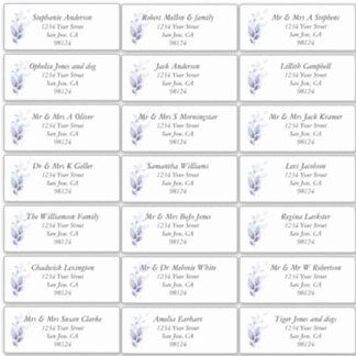 Rustic Leafy Guest Name Adresetiketten Sticker