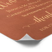 Rustic Leaves on Terracotta Wedding Welcome Sign Poster (Hoek)