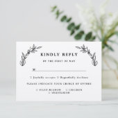 Rustic Leaves Wedding Response Card Kaart (Staand voorkant)