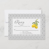 Rustic Lemon Citrus Floral Geel Gray White RSVP (Voorkant)