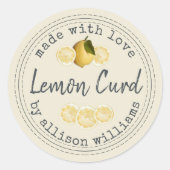 Rustic Lemon Curd Homemade Ronde Sticker (Voorkant)