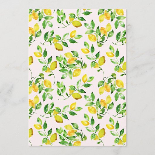 Rustic Lemon en Greenery Wedding Menu (Achterkant)