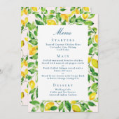 Rustic Lemon en Greenery Wedding Menu (Voorkant / Achterkant)