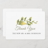 Rustic Lemon Grass Wedding ElegantHartelijk dank Bedankkaart (Voorkant / Achterkant)