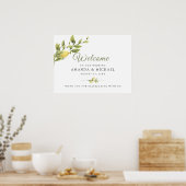 Rustic Lemon Greenery Affiche de bienvenue Mariage (Cuisine)