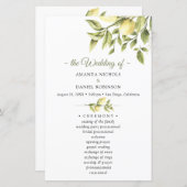 Rustic Lemon Greenery Wedding Ceremony Program (Voorkant / Achterkant)