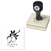 Rustic Lemon Save the Date Wedding Initiaal Rubberstempel (Gestempeld)