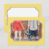 Rustic Lemon Yellow Save the Date Foto Briefkaart (Voorkant / Achterkant)