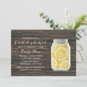 Rustic Lemonade Mason Jar Vrijgezellenfeest Kaart (Staand voorkant)