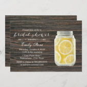 Rustic Lemonade Mason Jar Vrijgezellenfeest Kaart (Voorkant / Achterkant)