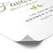 Rustic Lemons Greenery White Wedding Favor Sign Poster (Hoek)