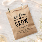 Rustic Let Love Grow Seed Wedding Favor Bag Bedankzakje (Geknipt)