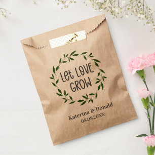 Rustic Let Love Grow Seed Wedding Favor Bag Bedankzakje