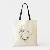 Rustic Letter C Farmhouse Trendy monogrammed Tote Bag (Achterkant)