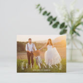 Rustic Lettering White Overlay Foto bedankt Briefkaart (Staand voorkant)