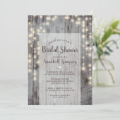 Rustic Lichten Foto Bridal Shower Uitnodiging (Staand voorkant)