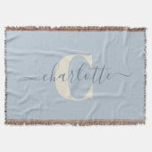 Rustic Light Blue Persoonlijke naam Monogramed Deken (Voorkant)