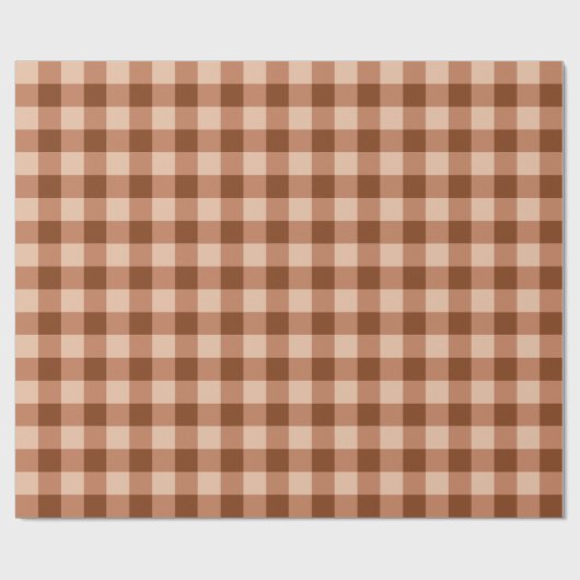 Rustic Light Brown Gingham Plaid Pattern Cadeaupapier (Vlak)
