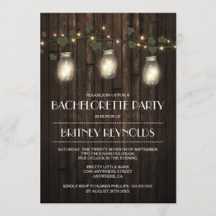 Rustic Lights Bachelorette Party Uitnodigingen