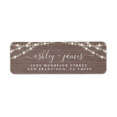 Rustic Lights Bindingadres van Chic Script Etiket (Voorkant)