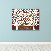 Rustic Lights Guest Book Canvas - 100 handtekening Afdruk (Insitu (Houten vloer))