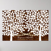 Rustic Lights Guest Book Poster - 200 handtekening (Voorkant)