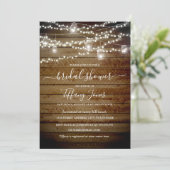 Rustic Lights Jardin de douche nuptiale Invitation (Debout devant)