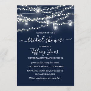 Rustic Lights Marine Nuptiale Douche Invitation