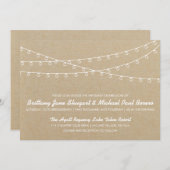 Rustic Lights White Wedding Invitation Kaart (Voorkant / Achterkant)