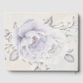 Rustic Lila en Alabaster Peony Floral Gastenboek (Achterkant)