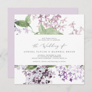 Rustic Lilac Carré Faire-part de mariage