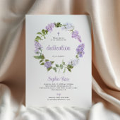 Rustic Lilac Flowers Dedication Invitation