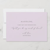 Rustic Lilac Maid of Honor - Carte de proposition (Dos)