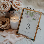 Rustic Lilac Numéro de table<br><div class="desc">Ce numéro de table lilas rustique est parfait pour un mariage de printemps ou d'été. Le design floral romantique et élégant présente des fleurs sauvages lilas violets d'aquarelle aux allures de jardin boho. La carte s'imprime à l'avant et à l'arrière (double face). Les articles sont imprimés exactement comme ils apparaissent...</div>