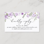 Rustic Lilac Site Mariage Carte de boîtier RSVP (Devant)