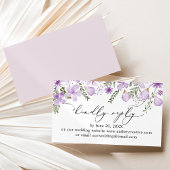 Rustic Lilac Site Mariage Carte de boîtier RSVP