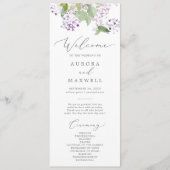 Rustic Lilac Wedding Programme (Devant)