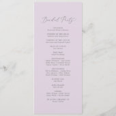 Rustic Lilac Wedding Programme (Dos)