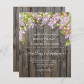 Rustic Lilacs & Lights BUDGET Weddenschap (Voorkant / Achterkant)