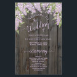 Rustic Lilacs on Barn Wood Programme de mariage bu<br><div class="desc">Ces programmes de mariage sont élégants et de bon goût, tout en étant toujours à l'aise avec le budget. Le design comprend un bevy de lilas aquarelles peints à la main avec des cordes de lumières sur un arrière - plan rustique en bois de grange. La typographie présente une calligraphie...</div>