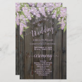 Rustic Lilacs on Barn Wood Programme de mariage bu (Devant / Derrière)