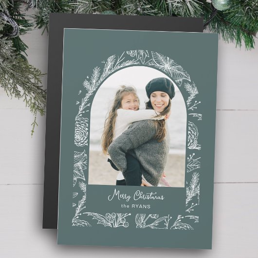Rustic Line Drawn Christmas Botanical Arch 1-Photo
