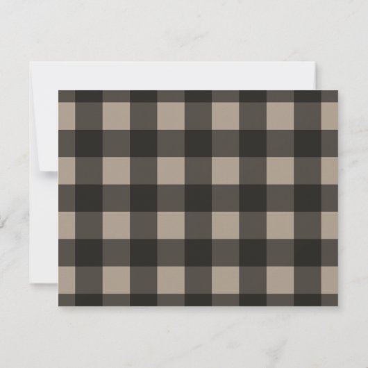 Rustic Linen Black Buffalo Play gingham Dank u Bedankkaart (Achterkant)