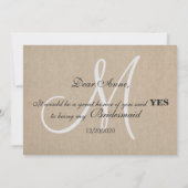Rustic Linen Canvas Wedding is mijn Bridesmaid Kaart (Achterkant)